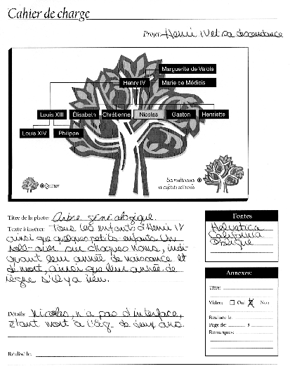 Exemple de page de cahier de charge